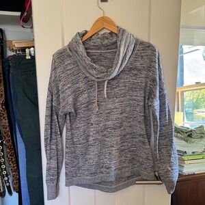 Athleta Heathered Gray Cowl Neck Sweater